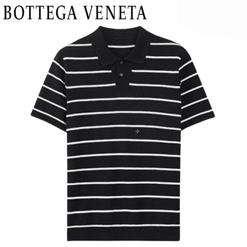 BOTTEGA VENETA-06116 보테가 베네타 블랙 스트라이프 폴로 티셔츠 남성용