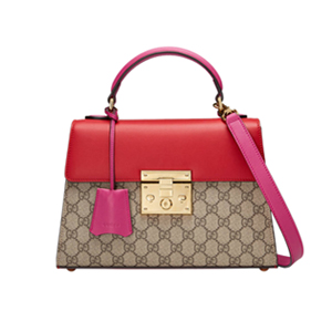 [스페셜오더]GUCCI-453188 9784 구찌 Padlock 패드락 GG 수프림 캔버스 스몰 탑 핸들백 레드