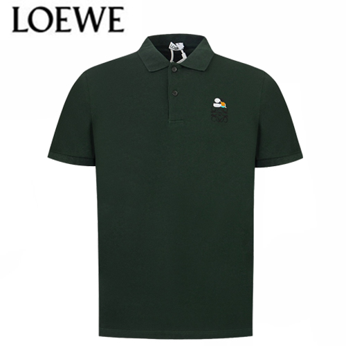 LOEWE-06016 로에베 그린 로고 아플리케 장식 폴로 티셔츠 남성용