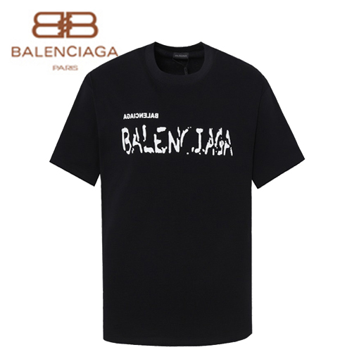 BALENCIAGA-06226 발렌시아가 블랙 프린트 장식 티셔츠 남여공용
