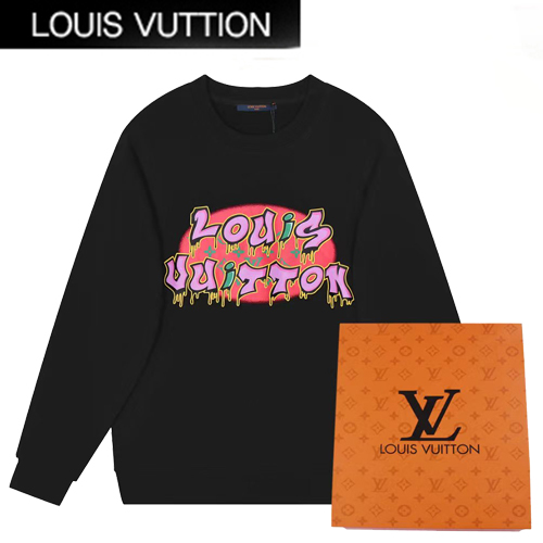 LOUIS VUITTON-10176 루이비통 블랙 프린트 장식 스웨트셔츠 남여공용