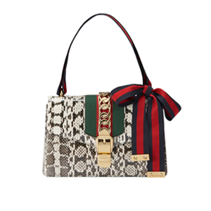 [스페셜오더]GUCCI-421882 9375 구찌 sylvie 스네이크 가죽 웹 리본 숄더백