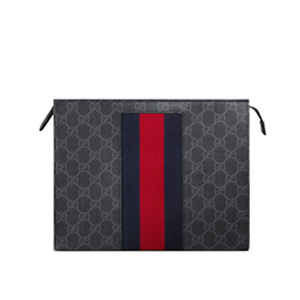 [스페셜오더]GUCCI-475316 1095 구찌 New Web 그레이 GG 수프림 캔버스 Web 화장품 케이스