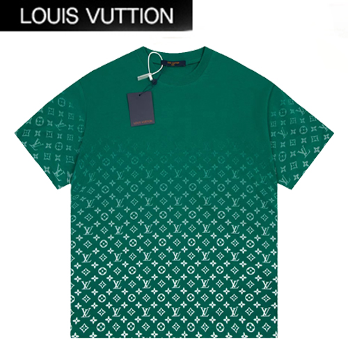 LOUIS VUITTON-05237 루이비통 그린 모노그램 프린트 장식 티셔츠 남여공용