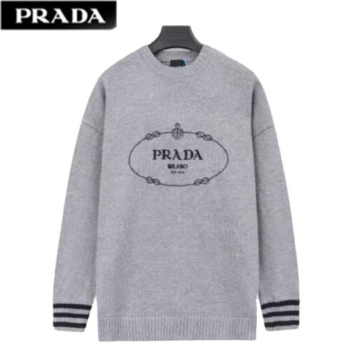 PRADA-10188 프라다 그레이 아플리케 장식 스웨터 남여공용