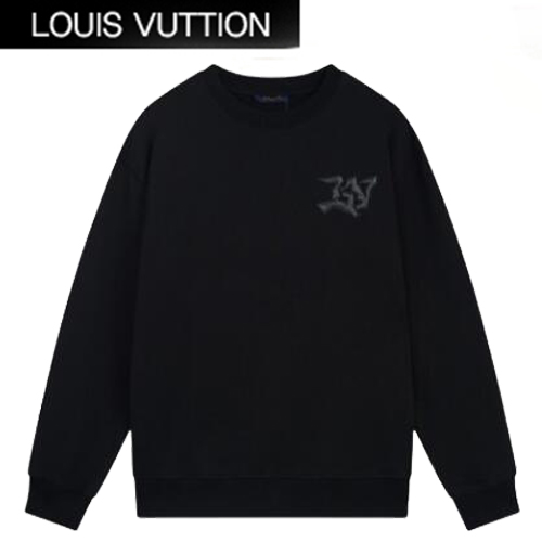 LOUIS VUITTON-12279 루이비통 블랙 LV 시그니처 아플리케 장식 스웨트셔츠 남여공용