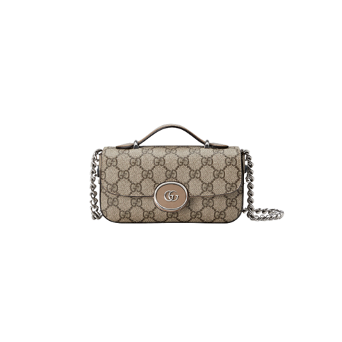 [스페셜오더]GUCCI-760194 9770 구찌 베이지/에보니 GG 쁘띠 수퍼 체인 미니백 18.5cm